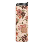 Bloemen perzik botanisch patroon thermosbeker (Gedraaid links)