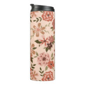Bloemen perzik botanisch patroon thermosbeker (Geroteerd rechts)