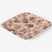 Bloemen Perzik Bruin Botanisch Evenement Papieren Bordje (Gebogen)