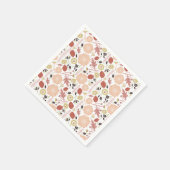 Bloemen Perzik Groene Botanische Servet (Hoek)