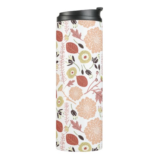 Bloemen Perzik Groene Botanische Thermosbeker (Gedraaid links)