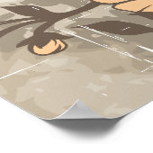  bloemen perzikkleurig, sappe florale grunge aange poster (Hoek)