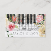 Bloemen Pianist Muziekleraar Visitekaartje (Voorkant)