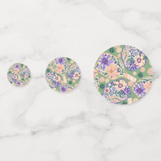  Bloemen Pickleball Design Confetti (Achterkanten)