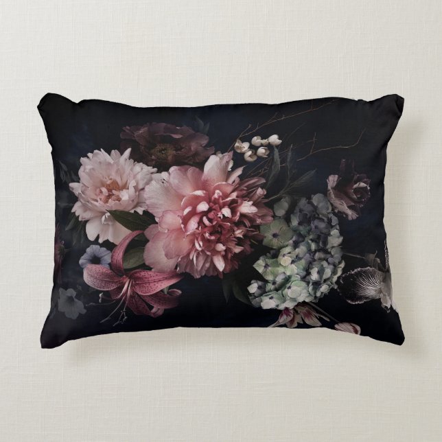  bloemen. pinda's, tulpen, lily, hydrangea accent kussen (Voorkant)