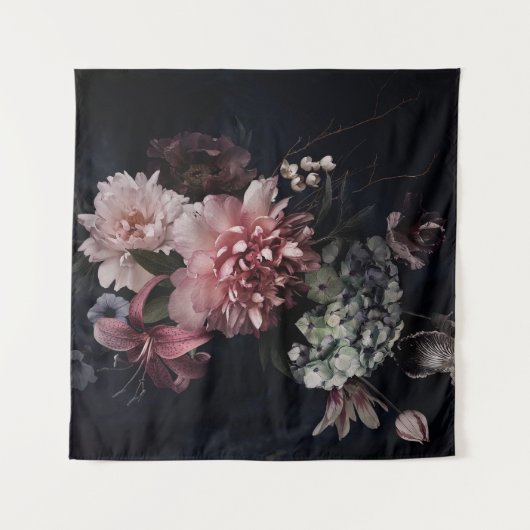 bloemen. pinda's, tulpen, lily, hydrangea wandkleed (Voorkant)
