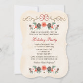 Bloemen Pinecone Business Holiday Party Kaart (Voorkant)