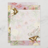 Bloemen Pioen Roos Tulp Bloemstuk Bloemen Bruiloft (Voorkant / Achterkant)