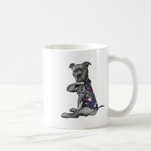 Bloemen Pitbull - I Love Mom Hippie Dog Pitbull Ta Koffiemok