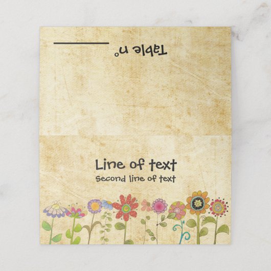 Bloemen Plaatskaartje (Buitenkant ongevouwen)