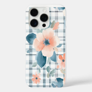Bloemen Plaid iPhone 16 Pro Hoesje