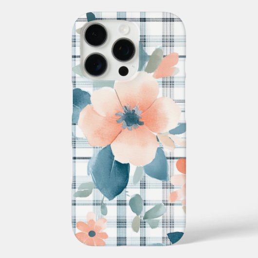 Bloemen Plaid Case-Mate iPhone Case (Achterkant)