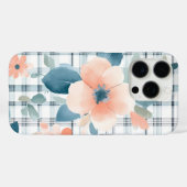 Bloemen Plaid Case-Mate iPhone Case (Achterkant (horizontaal))
