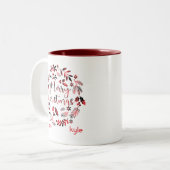 Bloemen Plaid Vrolijk Kerstfeest Tweekleurige Koffiemok (Voorkant links)
