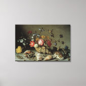 Bloemen, planken en insecten Balthasar van der Ast Canvas Afdruk (Voorkant)