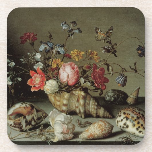 Bloemen, planken en insecten Balthasar van der Ast Onderzetter (Voorkant)