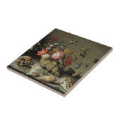 Bloemen, planken en insecten Balthasar van der Ast Tegeltje (Zijkant)