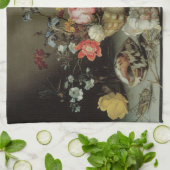 Bloemen, planken en insecten Balthasar van der Ast Theedoek (Gevouwen)