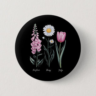 Bloemen Plant Foxglove Daisy Tulip Flower G Ronde Button 5,7 Cm