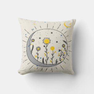 Bloemen planten de zon en de maangrafische kunst kussen