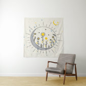 Bloemen planten de zon en de maangrafische kunst wandkleed (In situ)