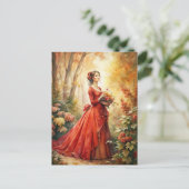 Bloemen plukken briefkaart (Staand voorkant)