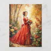 Bloemen plukken briefkaart (Voorkant)