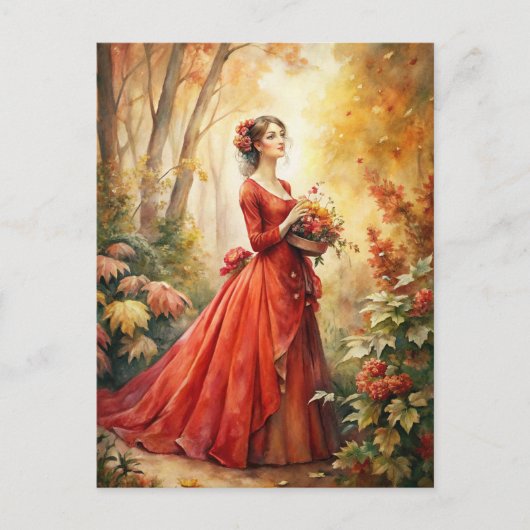 Bloemen plukken briefkaart (Voorkant)