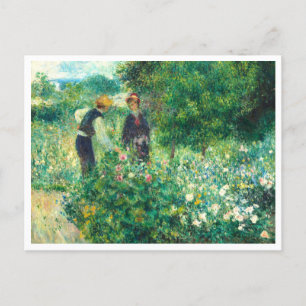 Bloemen plukken door Auguste Renoir Briefkaart
