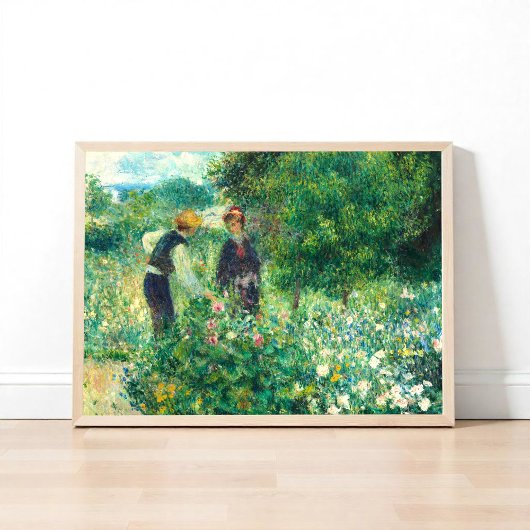 Bloemen plukken door Auguste Renoir Impressionist Poster