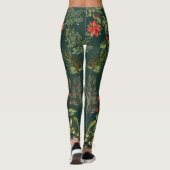 Bloemen Poinsettia Rode bessen Botanisch Leggings (Achterkant)