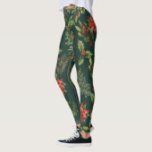 Bloemen Poinsettia Rode bessen Botanisch Leggings (Links)
