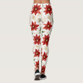 Bloemen Poinsettia Rode Bloem Leggings (Achterkant)
