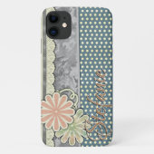 Bloemen, poka Dots & Lace (groen) Case-Mate iPhone Case (Achterkant)