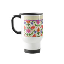  bloemen, poka Dots op Ecru Travel Mug