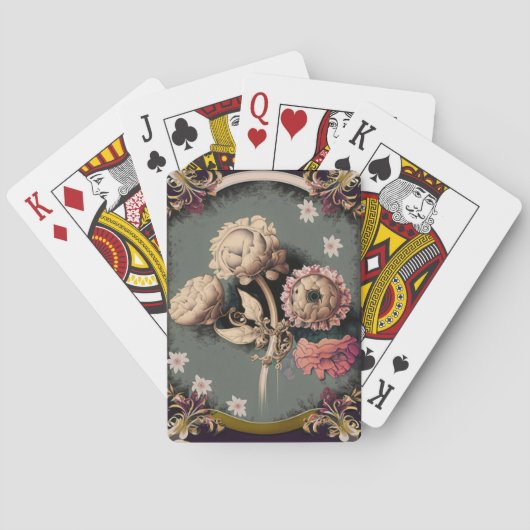 bloemen pokerkaarten (Achterkant)