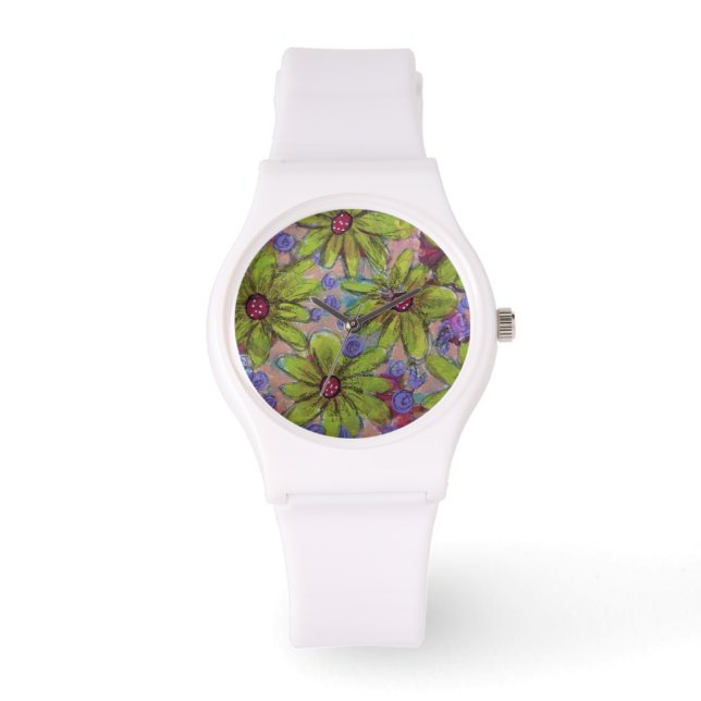 Bloemen Polkadot Centra Horloge (Voorkant)