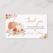 Bloemen Pompoen Baby Meisje Douche Dank u kaarten (Voorkant)