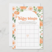 Bloemen Pompoen Baby shower Bingo spel Kaart (Voorkant)