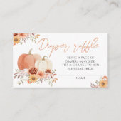 Bloemen Pompoen Baby shower Luier loterij kaarten (Voorkant)