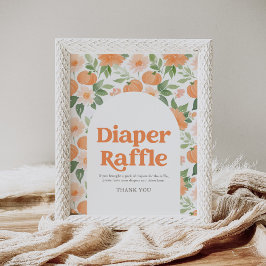 Bloemen Pompoen Baby shower Luier Raffle Sign Poster