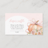 Bloemen Pompoen Bow Baby shower Luier Raffle Informatiekaartje (Voorkant)