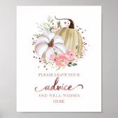 Bloemen Pompoen Herfst Bruidsdouche Advies Bord Poster (Voorkant)