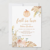 Bloemen pompoen Herfst in liefde boho Vrijgezellen Kaart (Voorkant)