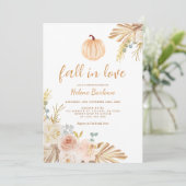 Bloemen pompoen Herfst in liefde boho Vrijgezellen Kaart (Staand voorkant)