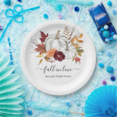 Bloemen Pompoen Herfst Vrijgezellenfeest Papier Bo Papieren Bordje (Feest)