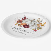 Bloemen Pompoen Herfst Vrijgezellenfeest Papier Bo Papieren Bordje (Gekanteld)