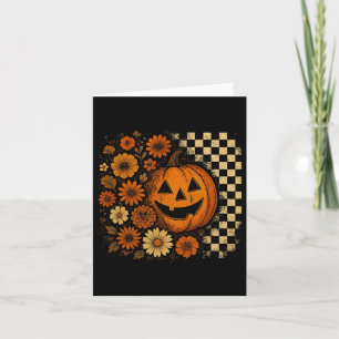Bloemen Pompoen Shirt Retro Halloween Herfst Bloem Kaart