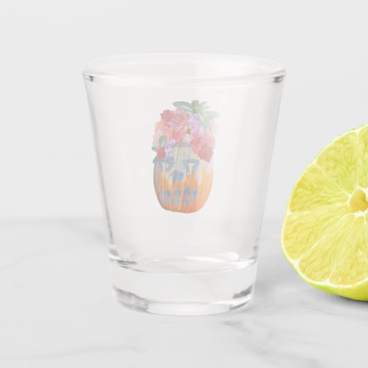 Bloemen Pompoen Shot glas (Achterkant)