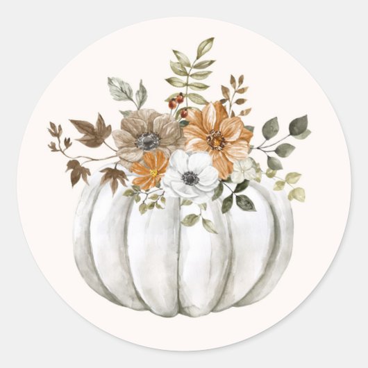 Bloemen pompoen Sticker (Voorkant)